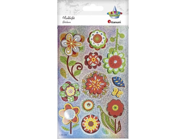 Titanum 3D blomster klistremerker folie/papir, 14 stk