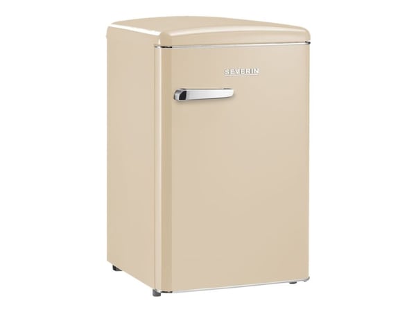 SEVERIN Retro RKS 8833 - Kjøleskap med fryserboks - tabletop - bredde: 55 cm - dybde: 61.5 cm - høyde: 89.5 cm - 108 liter - Klasse D - kremfarget