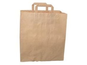 Bærepose 22 ltr 320x170x350 mm 80 gr med Hank Papir Brun OMPAKKES 4x50 stk,4 pk x 50 stk/krt