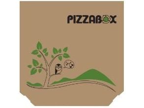 Pizzaæske TWK/242/E Treviso L29xB29xH3cm brun med tryk Pizzabox,100 stk/krt