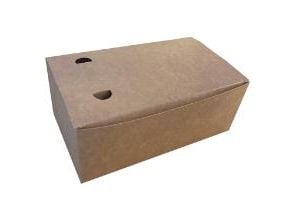Take away boks 230x140x90 mm Brun/hvid m/lufthuller uden indlæg,160 stk/krt