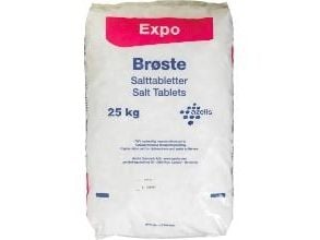 Maskinopvask Salt Tabs Brøste Expo Salttabletter 25kg til blødgøringsanlæg,25 kg/sack