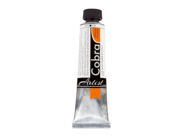 Cobra kunstneroljemaling Tube Titanium White 115 (safflower oil, uten sinkoksid) 115