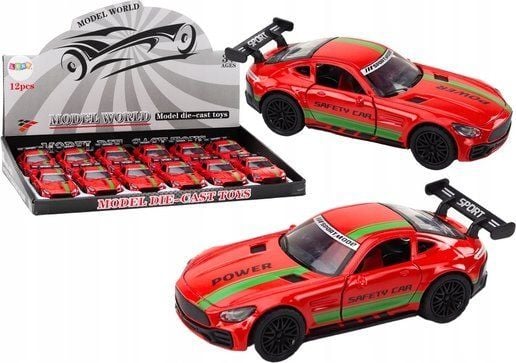 LeanToys sportsbil 1:32 figur med spoiler metall rød med lyder