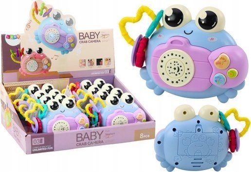 LeanToys Crab Camera Rattle Projektor Batteridrevet Høres blått ut