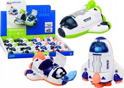 LeanToys lite romskip som kan kjøre og åpne cockpit grønn oransje