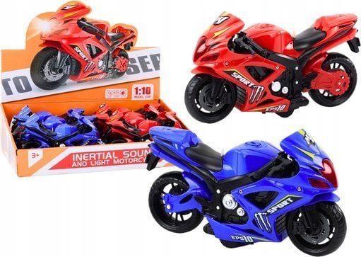 LeanToys motorsykkel sport med frontlys og lyd 2 farger (fjernstyrt)