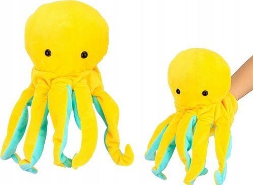 LeanToys plysj-maskot blekksprut, gul, 25 cm LeanToys plysj-maskot blekksprut, gul, 25 cm