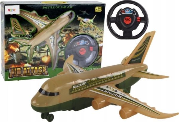 LeanToys R/C-fly fjernstyrt militær moro med lys og pilot