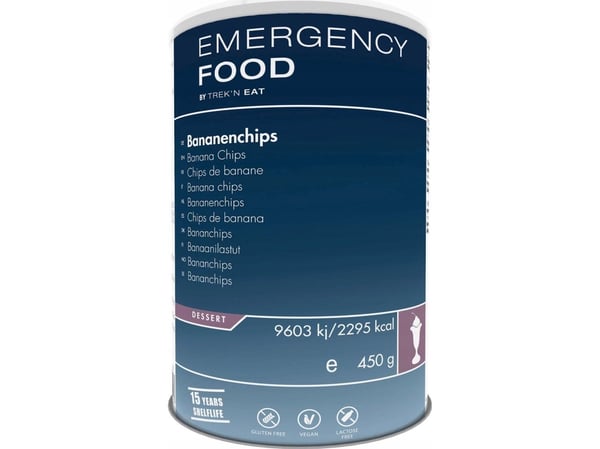 Trek N Eat EMERGENCY LINE bananchips, 450 g [Banana Chips-EL]