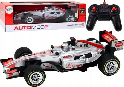 LeanToys fjernstyrt RC-bil 1:12 sølv lys & lyd