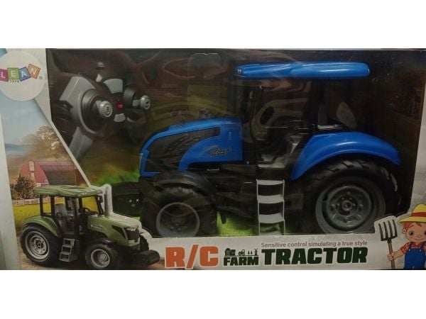 LeanToys fjernstyrt traktor RC 2.4G med lyd, blå