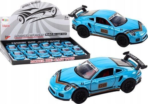 LeanToys Auto sportsbil 1:32 figur blå spoilere i metall