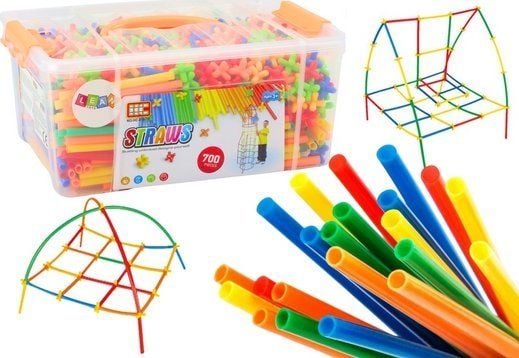 LeanToys  Slomek for 3D-konstruksjon i eske Fargerik 800 deler