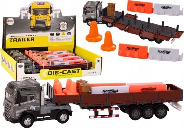 LeanToys Kuorma-auto perävaunulla 1:24 TIR Kuorma-auton lisävarusteet Äänet Valot