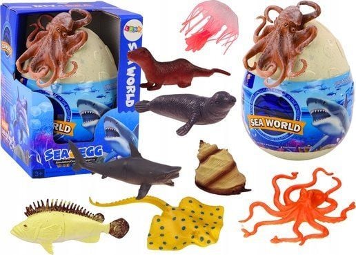 LeanToys Egg Med Figurer Sjødyr Planter Blekksprut 26 El