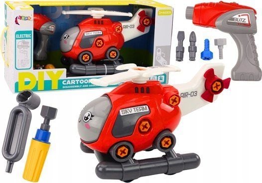 LeanToys DIY sarjakuva Twister helikopteri punainen