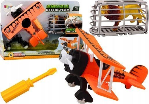 LeanToys Lentokone Avionette Kuljetus Lemmikkieläinhäkki Lion Spin Oranssi