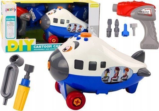 LeanToys Sarjakuva lentokone Twist Wings DIY Sininen