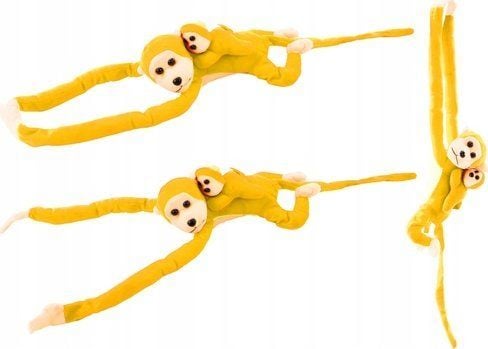 LeanToys plysjmaskot 90 cm med barn, gul