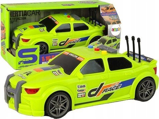 LeanToys bil motorsport 1:16 grønn med lyd