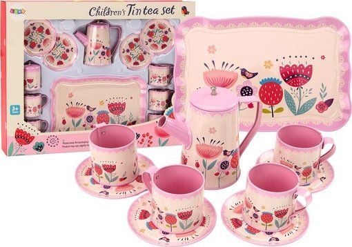 LeanToys kahville teekupit vedenkeitin tarjotin vaaleanpunainen Cafe 12 ele.
