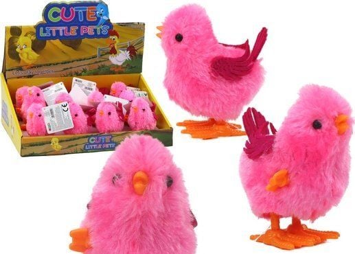 LeanToys hoppende kylling leketøy, snurrefigur, rosa