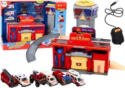 LeanToys base, brannstasjon, sykehus, kommandosenter – kjøretøy 6 stk