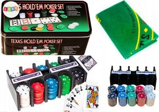 LeanToys Pokerspill 2 kortstokker Tokens Spillebrett