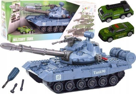 LeanToys militærkjøretøy DIY tankesett for å ta fra hverandre blå med lyder LeanToys militærkjøretøy DIY tankesett for å ta fra hverandre blå med lyder