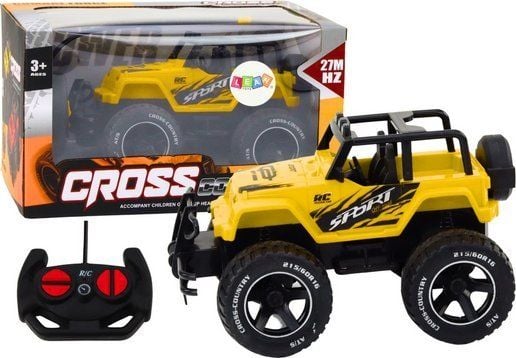 LeanToys fjernstyrt RC terrengbil 1:18 gul