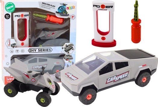 LeanToys moderne bil med firehjuling for demontering DIY Siwy