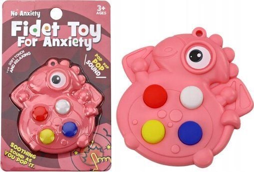 LeanToys Pop It dinosaur antistress sansleketøy (rosa) lomme