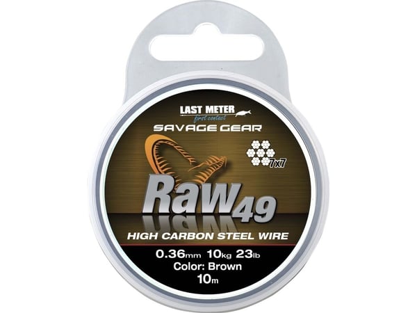 Savage Gear Raw49 0.54mm 23kg 50lb Uncoated Brown 10m (54894)