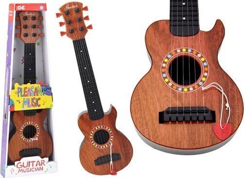 LeanToys leketøy gitar brunt tre