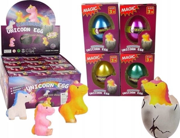 LeanToys baderleke rosnice i vann egg enhjørning 6 cm, 4 farger