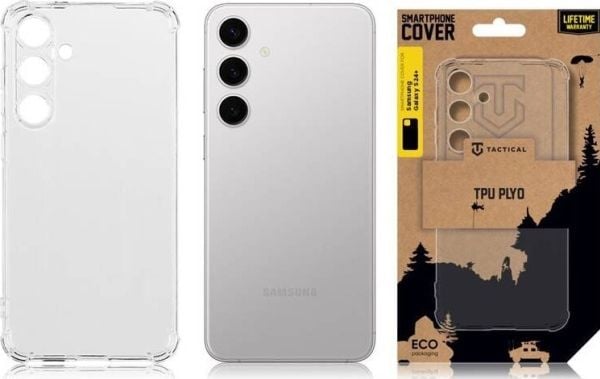 Taktisk TPU plyo-omslag for Samsung Galaxy S24+ gjennomsiktig