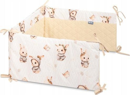 Sensillo beskyttelser til sprinkelseng muslin kaniner beige