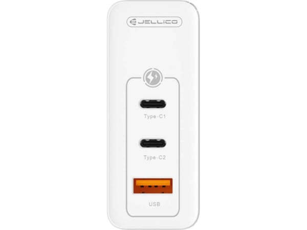 Jellico nettlader GaN 100W 1x QC3.0 USB + 2x PD USB-C C118 hvit