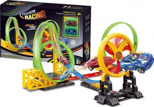 TRITON Racerbane for barn 3+ bevegelig bøyle + 2 LED-biler + 3 360 løkker For biler