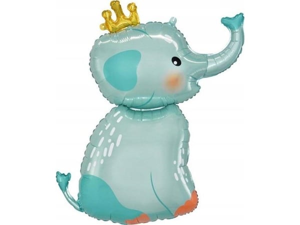 GoDan Folieballong Elefant med krone, 55x70 cm
