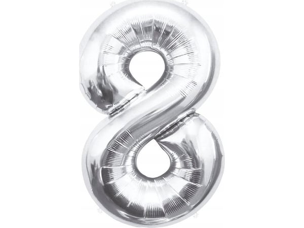 GoDan Balon foliowy B&C Cyfra 8 srebrna 85cm BC-HSR8