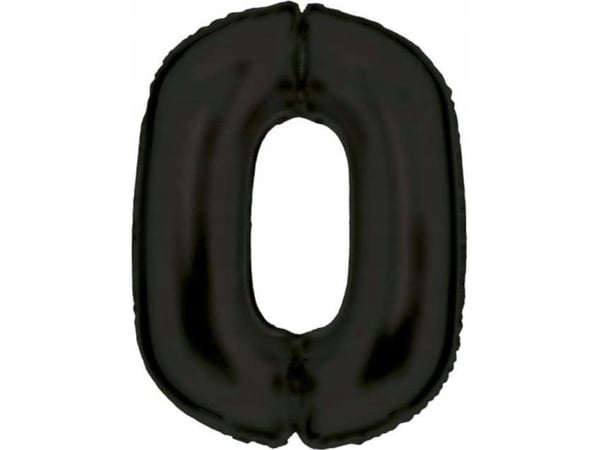 Folieballong nummer 0 sateng svart 86 cm N34 pakke 9917302