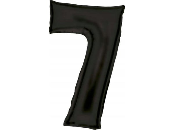 Folieballong nummer 7 satin svart 86 cm N34 pakket 9917309
