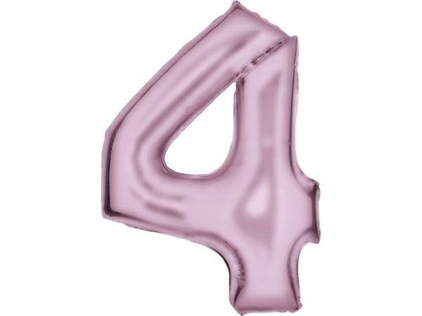 AMSCAN Folieballong nummer 4 sateng pastell rosa 86cm pakket 9917326