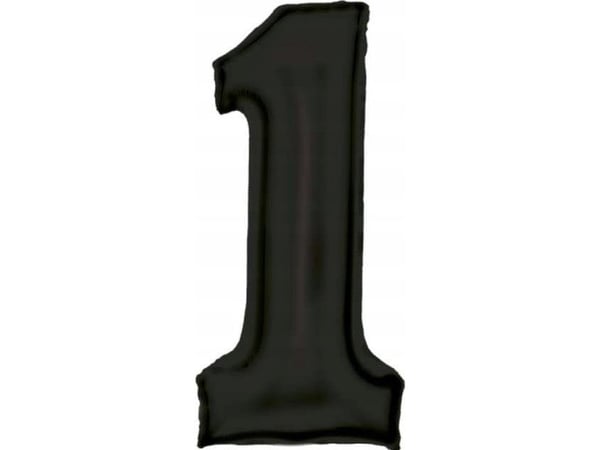 AMSCAN Folieballong nummer 1 sateng sort 86cm N34 pakket 9917303