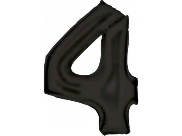 AMSCAN folio ilmapallo numero 4 satiini musta 86cm N34 pakattu 9917306