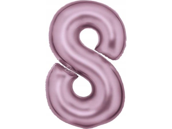 Folieballong nr. 8 sateng pastellrosa 86 cm, pakket 9917330