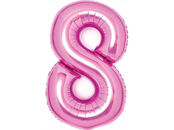 AMSCAN Folieballong Nummer 8 rosa 49x66cm N26 pakket 9914048