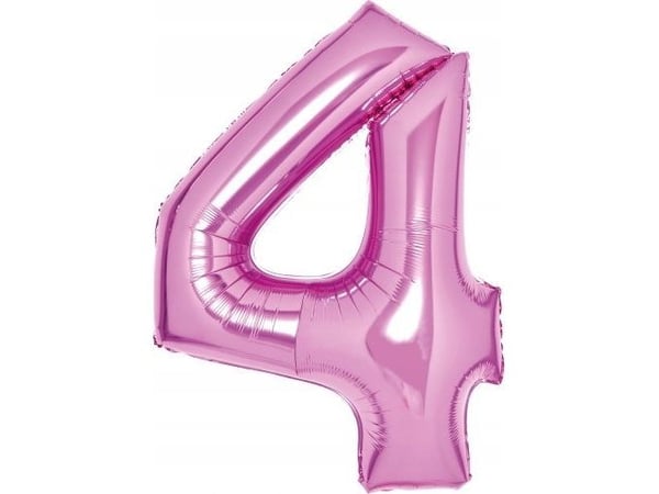 AMSCAN Folieballong Nummer 4 rosa 51x66cm N26 pakket 9914044